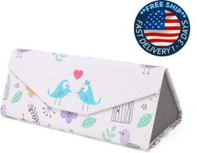 Estuche para anteojos con dibujos animados, plegable, con cierre magnético