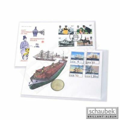 Schaubek FO-012 Folienhüllen für FDC 128 mm x 190 mm, Packung mit 100 Stück