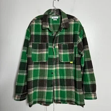 Urban Outfitters Shacket Jacket Mens Green Flannel Large