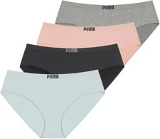 PUMA Small Underwear 4-Pack Seamless Bikini Underpants Panties. Large