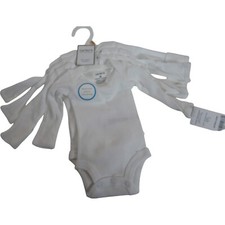 Carters Little Baby Basic Bodysuit P White Long Sleeve 4 pcs 17 in 6 lb NEW