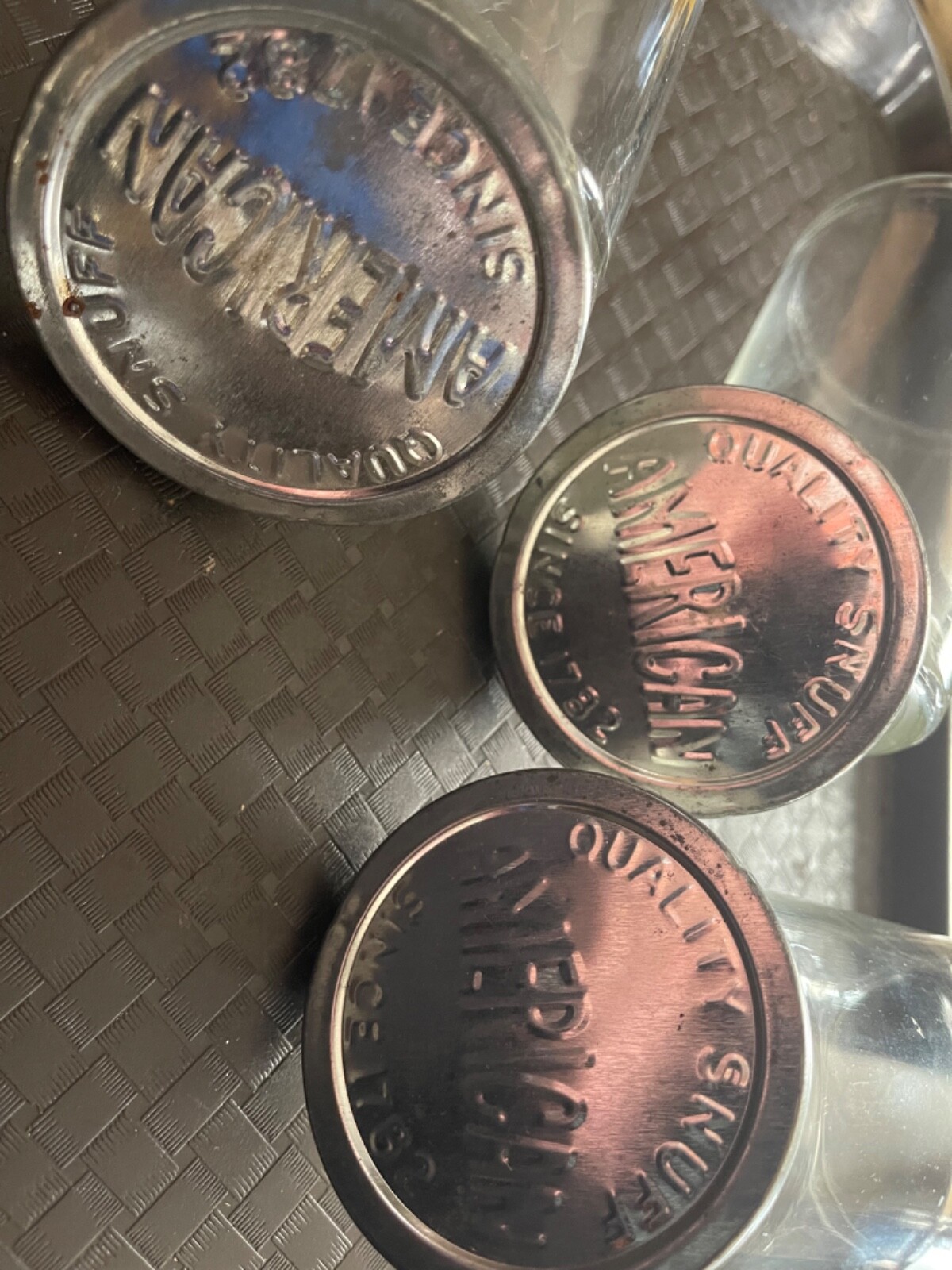 Vintage Glass Snuff Jars American Quality Snuff Since 1782 Lot of 3 eBay