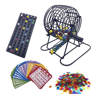 	JUNWRROW Deluxe Bingo Game Set 75 Balls 50 Cards 500 Chips Ideal for Groups	