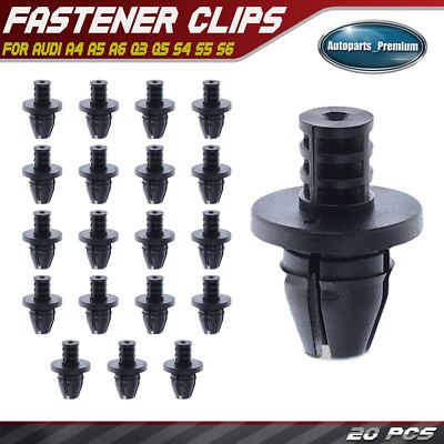 20Pcs 10.5mm Fender End Plate Push-Type Retainer Clip for Audi A4 A5 A6 Q3 Q5 S4
