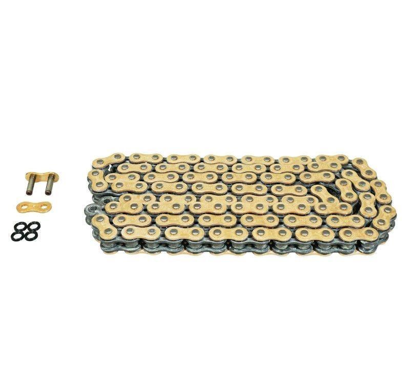 Chaîne moto 520 super renforcée AFAM or 112 maillons haut de gamme