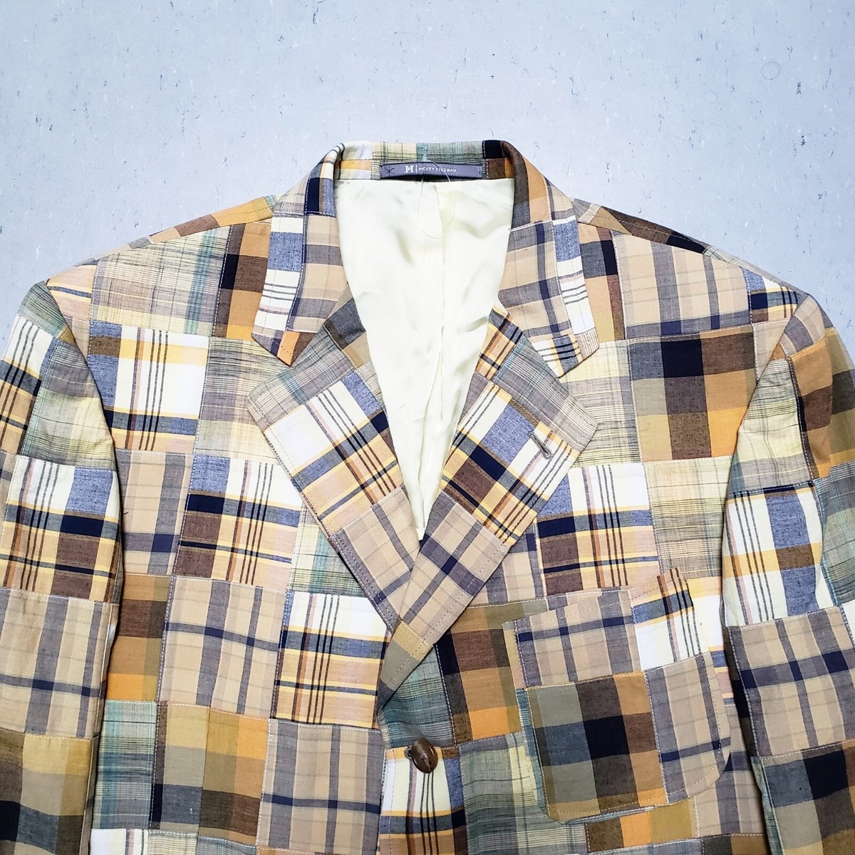 NEW HICKEY FREEMAN Patchwork Blazer Jacket Plaid Madras