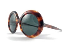 VINTAGE MAY MASK ROUND OVERSIZED TORTOISE 1970'S SUNGLASSES MADE IN USA