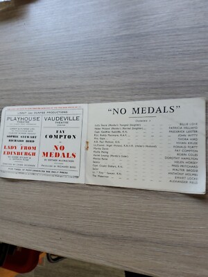 THEATERPROGRAMM 1944,LONDON VAUDEVILLE,THORA HIRD,FAY COMPTON,OHNE MEDAILLEN