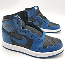 KIDS NIKE Air Jordan 1 Retro High OG Dark Marina Blue (AQ2664 404) SZ 11.0 - 1.0