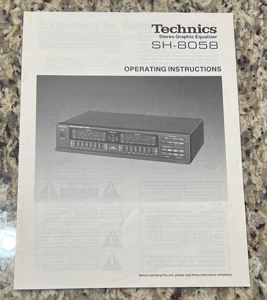 TECHNICS SH-8058 SH8058 EQ Operating Instruction Manual