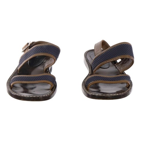 MARNI Strappy Ankle Strap Sandals Sz. 38 EU 8 US Brown & Navy Leather ITALY - Picture 5 of 8