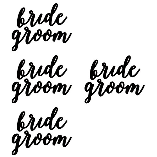 4 juegos adornos de madera de boda novia y novio letreros colgantes silla - Imagen 8 de 12