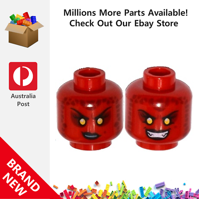 Genuine LEGO™ Red Minifigure Head Dual Sided Alien 3626 6125677