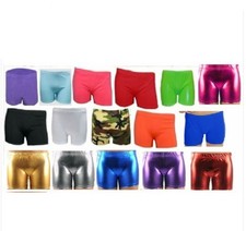 Girls kids neon Stretch Hot Pants Shorts Dance Gym Tutu School Shorts party 