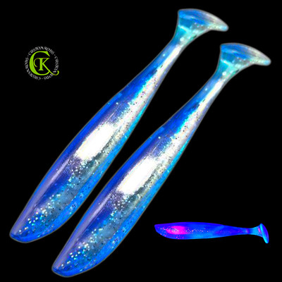 2x 12cm Easy Shad UV Shiner Stint Kauli Jigkopf Jig Shad Gummifisch Zander NEU 8