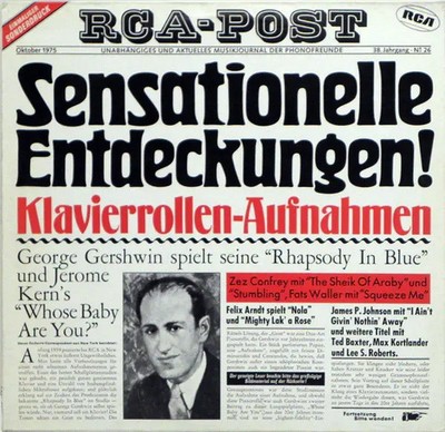 LP Gershwin, Thomas ''Fats'' Waller, Zez Confrey, a.o. Sensationelle Entdeckungen