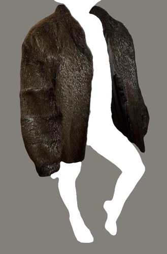 SAINT LAURENT (YSL) RARO YSL Yves Saint Laurent Fourrures cappotto pelliccia castoro capelli lunghi Francia