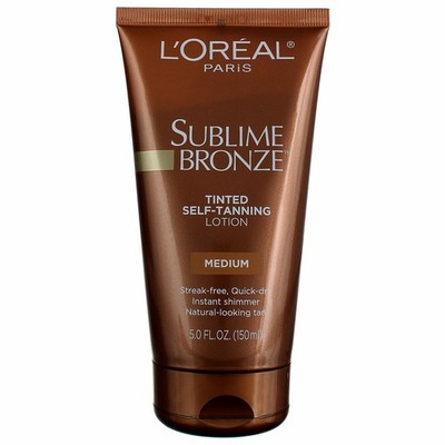 5 Pack L'Oreal Paris Sublime Bronze Tinted Self-Tanning Lotion, Medium, 5 fl oz