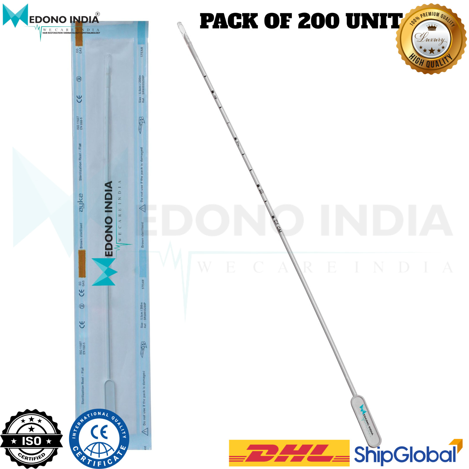 Pipelle Endometrial Biopsy Curette Sterile Sealed Pack of 200 pcs Gynecology