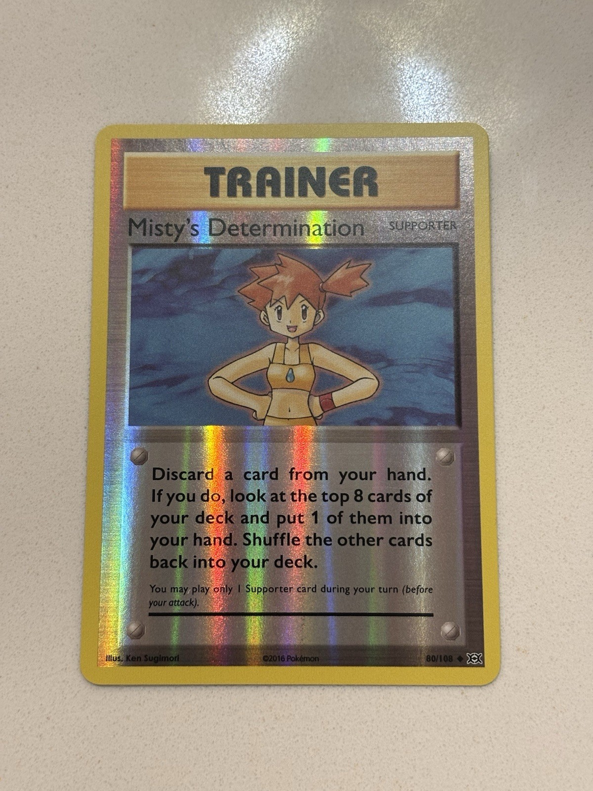 Pokemon Card Misty's Determination 80/108 NM Reverse Holo