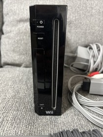 Nintendo Wii Console Black RVL-001 (USA) Tested W/ Remote And All Cords
