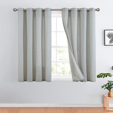 Linen Curtains Striped Curtains With Eyelets Modern Beige Linen Look Curtain...