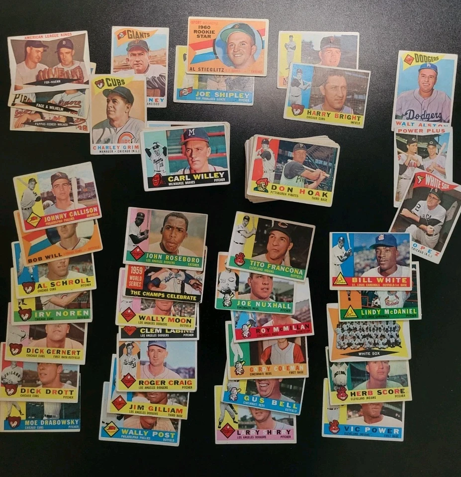 Tarjetas de béisbol 1960 Topps - 160 diferentes - con Carl Willey y Don Hoak Foto 3 de 4