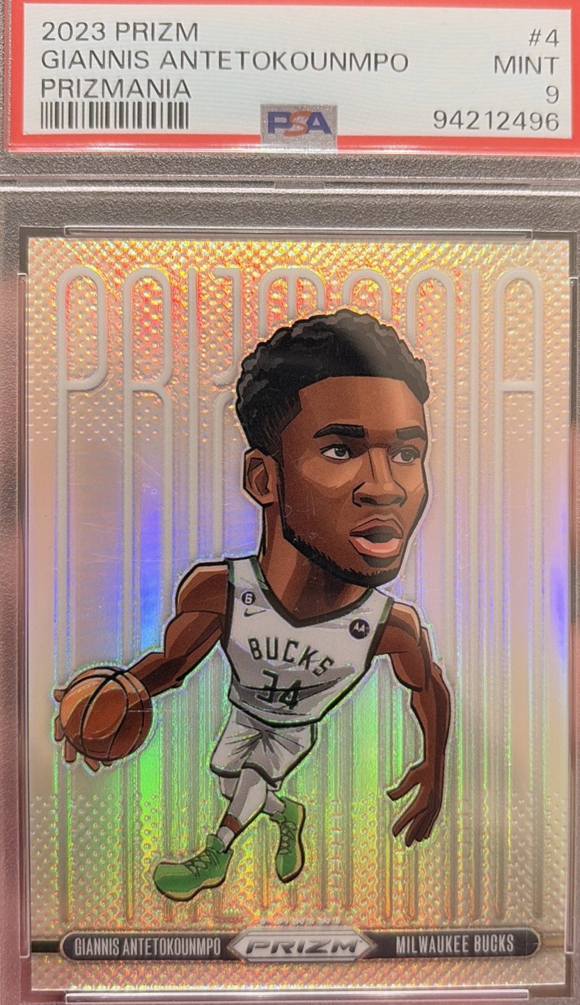 *Rare* 2023-24 PSA 9 Panini Prizm Prizmania #4 Giannis Antetokounmpo Bucks MINT