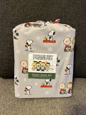Berkshire Peanuts Queen Sheet Set Snoopy Woodstock, 4 Pieces