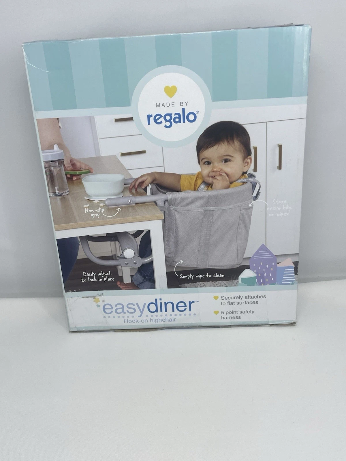 Regalo Easy Diner Hook-On High Chair, Storage Pocket Rubber Bumpers
Opens in a new window or tab