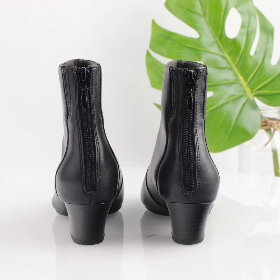 Clarks Mujeres Botas Teresa Talla 8 M Negro Cuero Botines Tacón Bajo Punta Foto 4 de 4