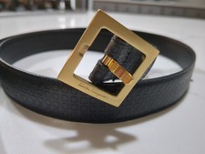 Ferragamo Belt, Unisex, L, VGC, Black Leather, Logo Embossed