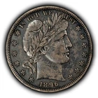 1896 50c Barber Silver Half Dollar - AU/UNC Semi Key Date - SKU-H3872