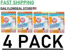 4 PACK Arm & Hammer Baking Soda Fridge-n-Freezer Odor Absorber, 14 oz Each box
