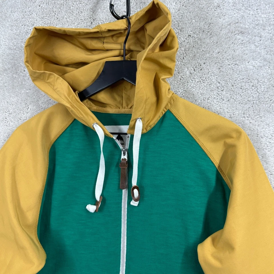 Sudadera con Capucha Burton Adulto Talla Mediana Verde Amarillo Cremallera Completa Resistente al Agua Brazos/Capucha Foto 4 de 4