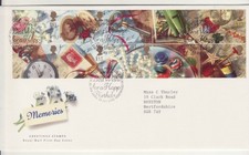 GB Stamps First Day Cover Greetings Memories, locket, watch anniversary SHS 1992