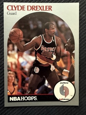 1990 NBA HOOPS Clyde Drexler Portland Trailblazers Basketball Trading Card #245