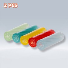 Paquete de 2 boquillas de filtro de puntas de vidrio para fumar cigarrillos espiral ondulada de 7 agujeros