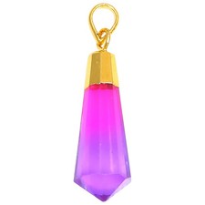 Pendant Bio-Tourmaline Quartz 14CT Gold Plated  Handicraft Jewelry  1.5''