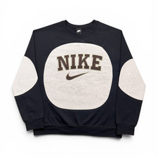 Nike Herren Pullover schwarz weiß Logo Rundh...