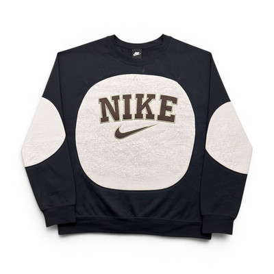 Nike Herren Pullover schwarz weiß Logo Rundhals Langarm Größe L
