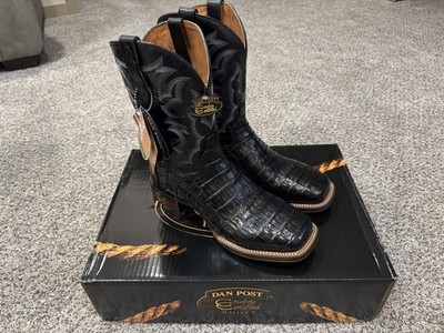Dan Post Square Toe Cowboy Boots Kingsly Caiman Leather Mens Size 12 D NEW