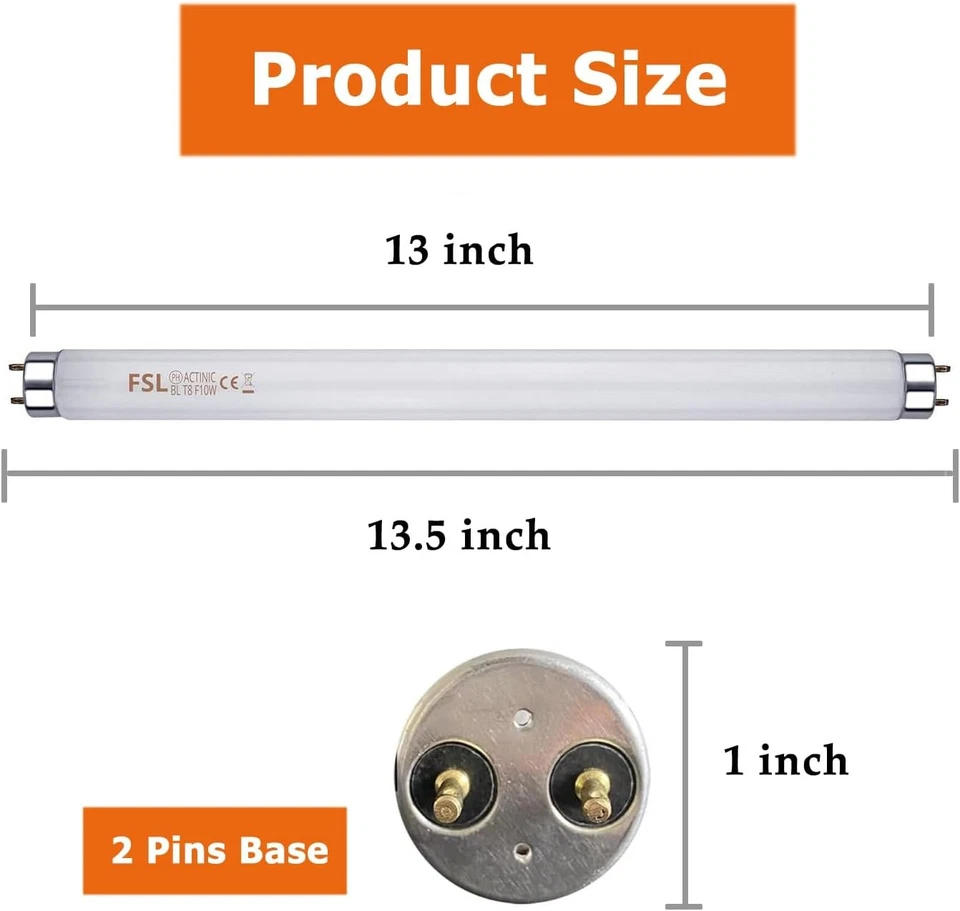 T8 10W Bug Zapper Replacement Light Bulbs for 20W Electric Insect Killer T8F10W - Image 2 of 4