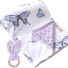 Baby Blankets for Boys Girls Soft Minky Blanket for Newborn Infant Butterfly