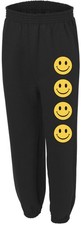 Kids Smiley Face Jogger Sweatpants Yellow Smiley Graphic Youth Polycotton Pants