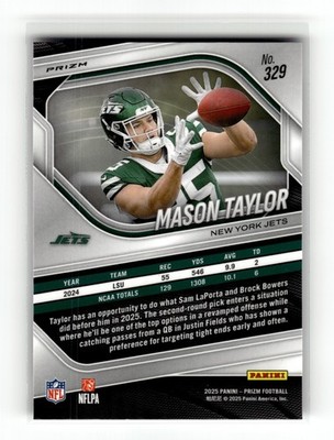 Mason Taylor 2025 Panini Prizm #329 New York Jets Lazer RC | eBay