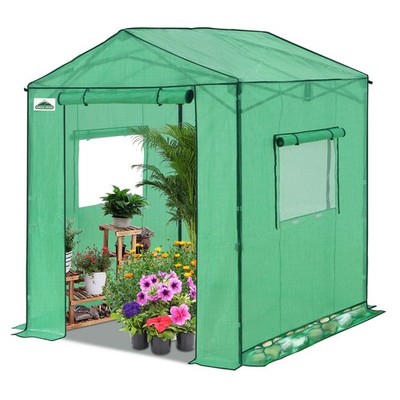 EAGLE PEAK 6x6 Portable Walk-in Outdoor Pop Up Greenhouse Easy One Person Setup