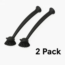 2-Pack Suction Cup Dish Brush – Kitchen Sink Scrubber | Long Handle Cleaning