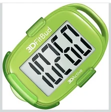 3DFitBud Simple Step Counter Walking 3D Pedometer from with Clip & Lanyard - 2Pk