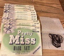 Vintage Pretty Miss DuPont Nylon Hair Net with Elastic -Dark Brown Lot Of 10